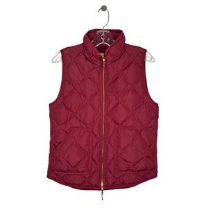 J. Crew Factory Women's Quilted down Vest in Rich Burgundy size small